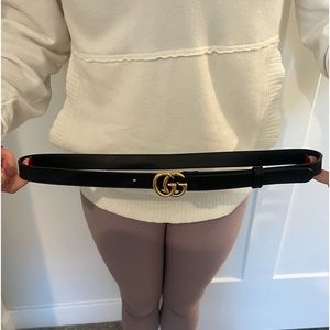 Gucci Leather Belt with Double G buckle - Worn